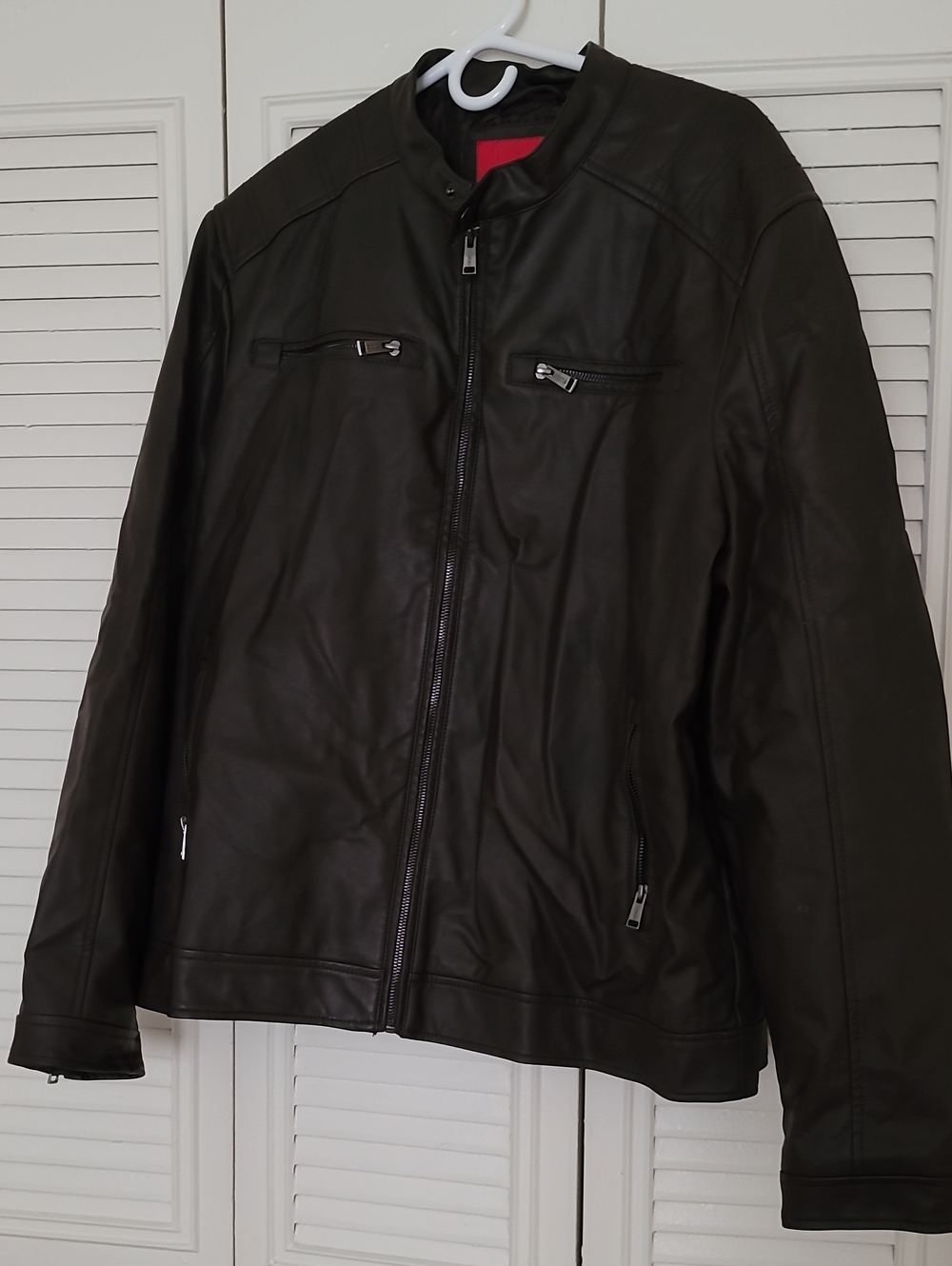 NWOT Guess Women's Brown Leather Bomber Jacket